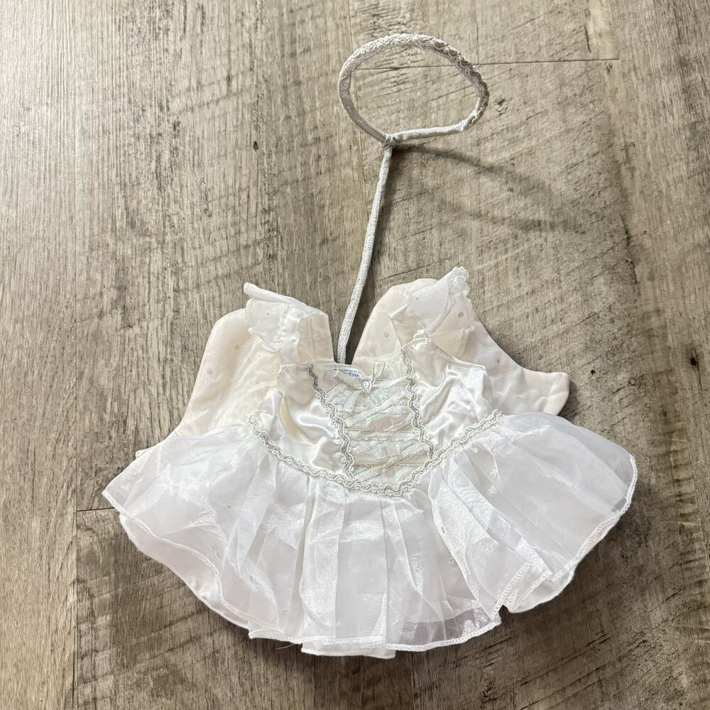 Build A Bear Angel Costume White Dress Silver Halo Wings BAB Christmas Outfit